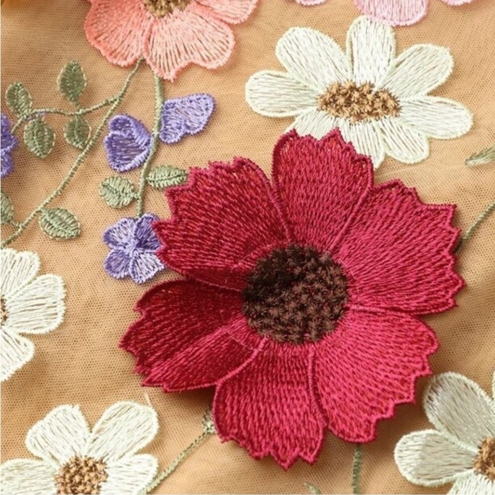 Embroidered Flowers Bell Skirt Mini Dress, Designed With Luxury in Mind, 5⭐️ - Picture 11 of 17